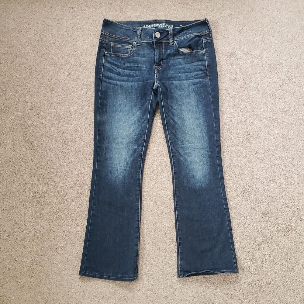 American Eagle Outfitters Kick Boot Bootcut Jeans Dark Wash Women's Sz 4 Stretch